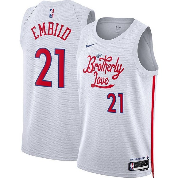 Nike Other - Nike Men's 2022-23 City Edition Philadelphia 76ers Joel Embiid #21 Jersey L
